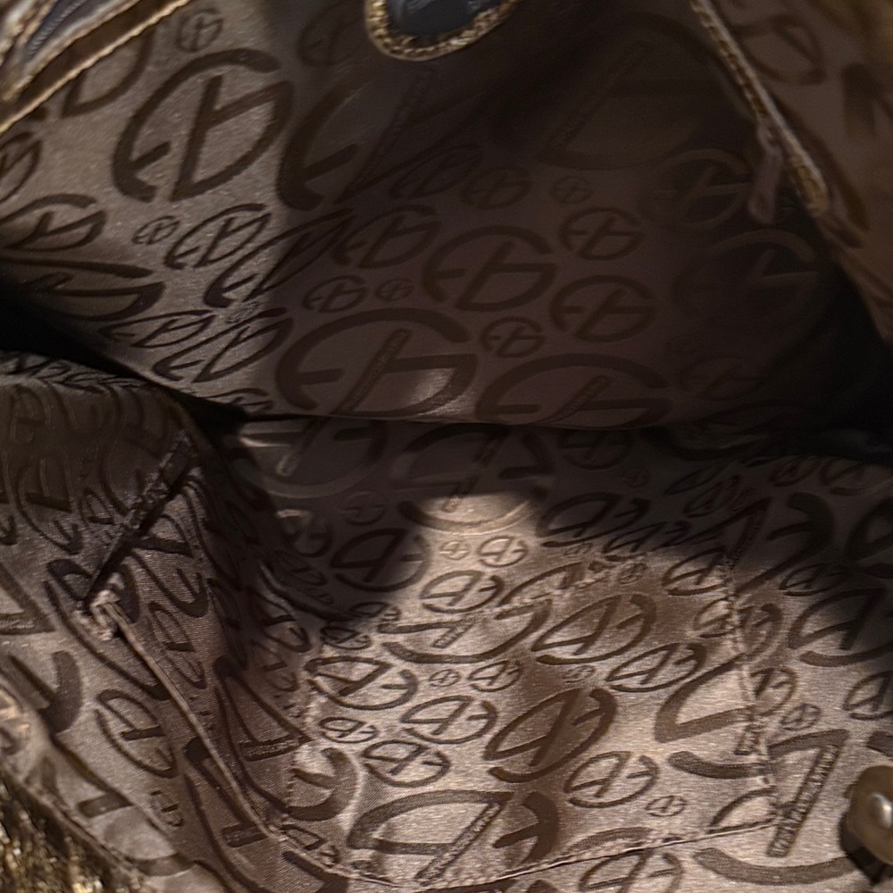 Francesco Biasia Gold Metallic leather Tote Bag with crossbody strap - Picture 5 of 8